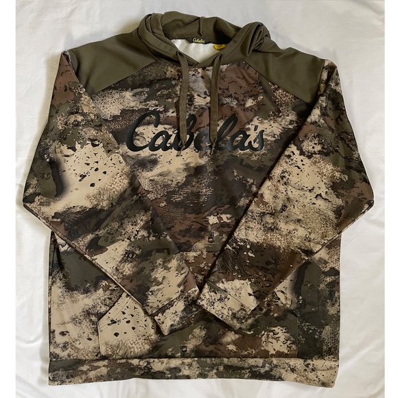 Cabelas Camo Hoodie Pullover Sweatshirt Outdoor Men XL - Picture 7 of 7